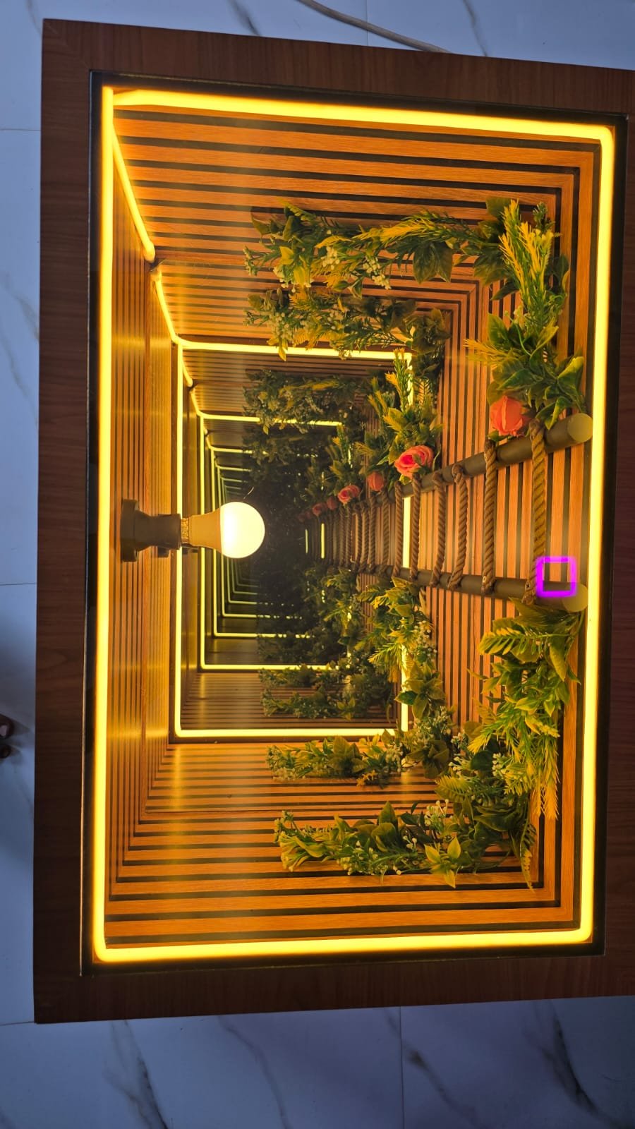 LED Flower Infinity Mirror – Decorative Wall Mirror